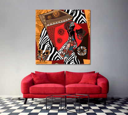 AFRICAN MOTIVES Ethnic Tribal Woman Abstract Modern Art Abstract Art Print Artesty   