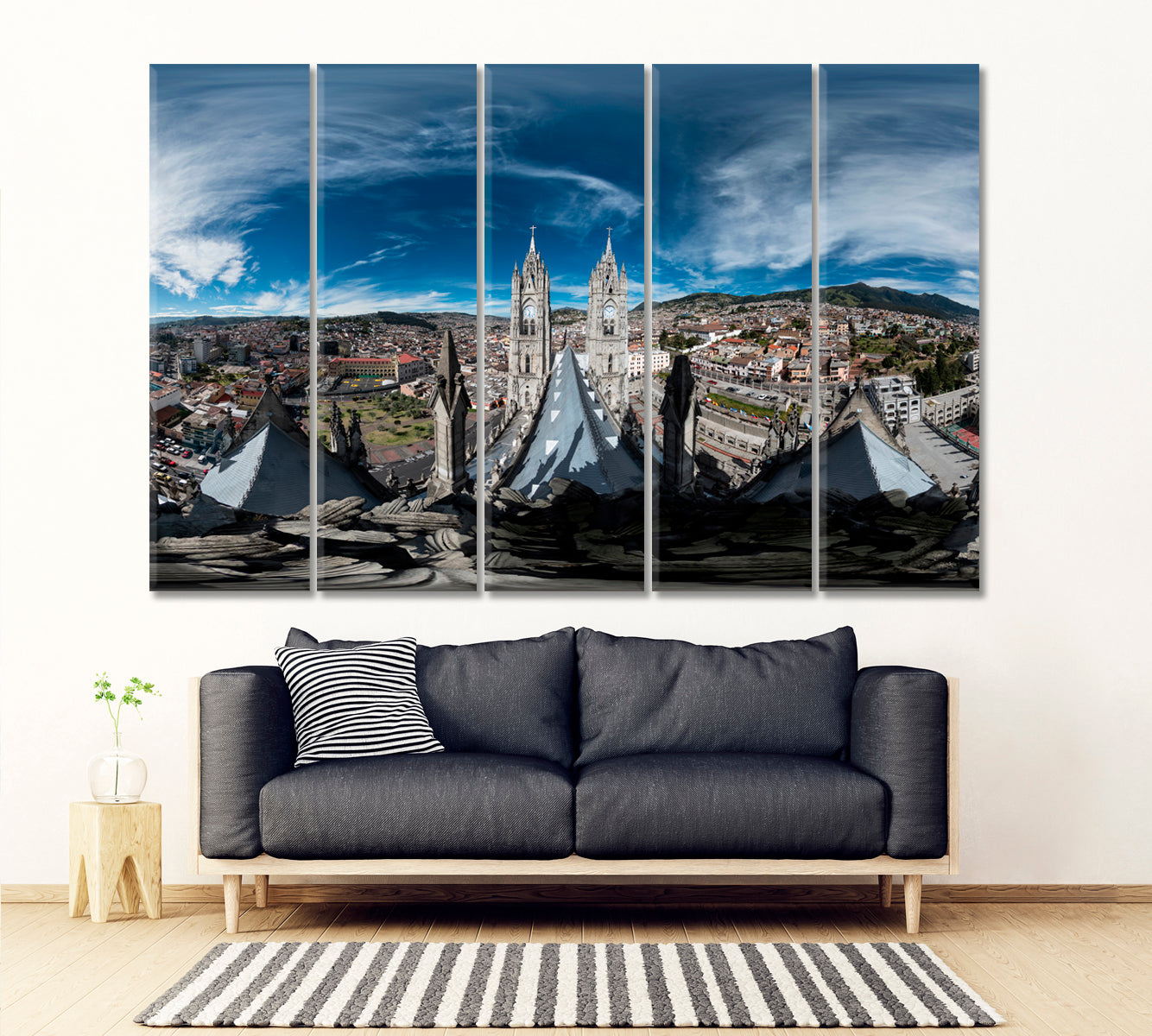 Quito Ecuador Beautiful Panorama Landscape Cities Wall Art Artesty 5 panels 36" x 24" 