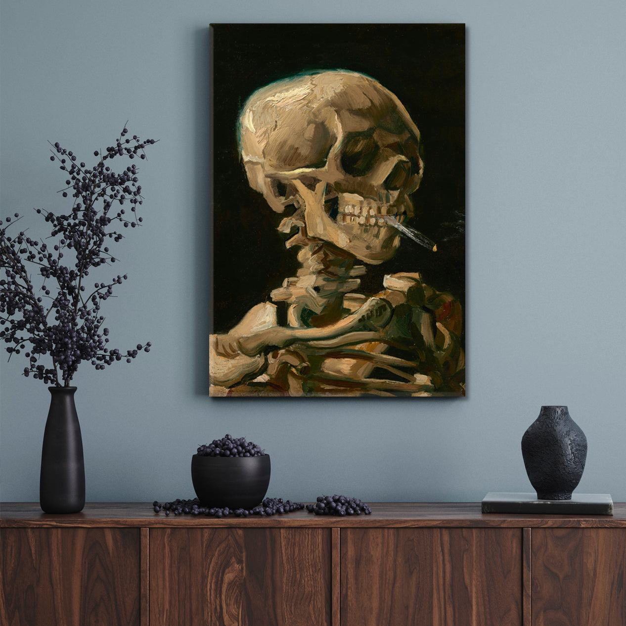 Skeleton with a Burning Cigarette Vincent Van Gogh Reproductions Fine Art Artesty   