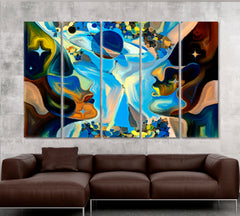 Cosmic Consciousness Love Into Universe Celestial Home Canvas Décor Artesty 5 panels 36" x 24" 