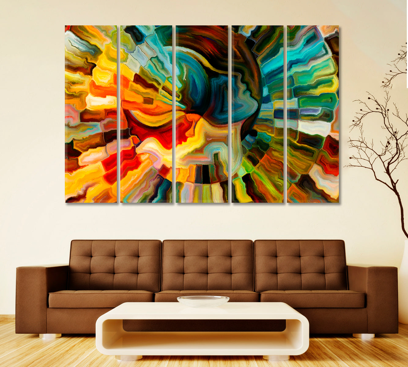 Human Emotion Colors Consciousness Art Artesty 5 panels 36" x 24" 
