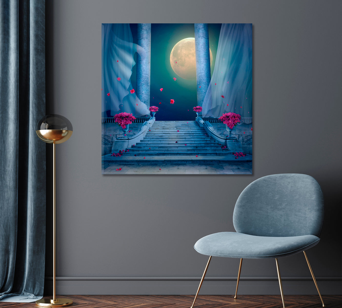 PALACE Fantasy Nocturnal Scene Artwork Fine Art Artesty   