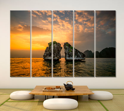 Hon Ga Choi Island Fighting Cocks Asia Famous Destination Scenery Landscape Fine Art Print Artesty 5 panels 36" x 24" 