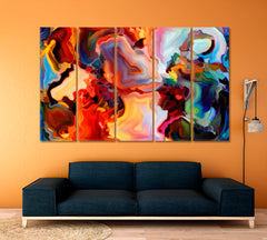 Beautiful Abstract Design Contemporary Art Artesty 5 panels 36" x 24" 