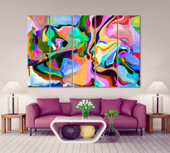 Magical Vivid Colors Game Abstract Design Abstract Art Print Artesty 5 panels 36" x 24" 