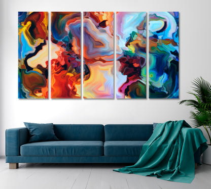 Vivid Abstract Design Abstract Art Print Artesty 5 panels 36" x 24" 