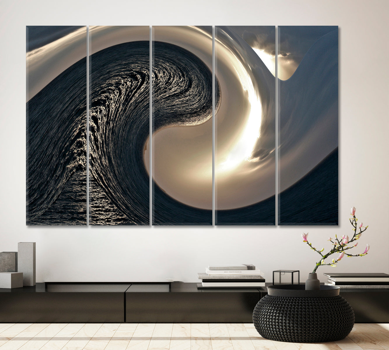 WAVE Abstract Yin Yang Symbol Abstract Art Print Artesty   