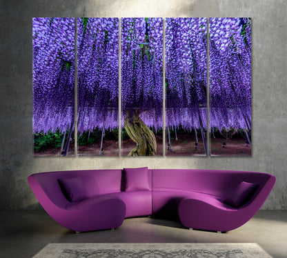 Beautiful Wisteria Tree Floral & Botanical Split Art Artesty 5 panels 36" x 24" 