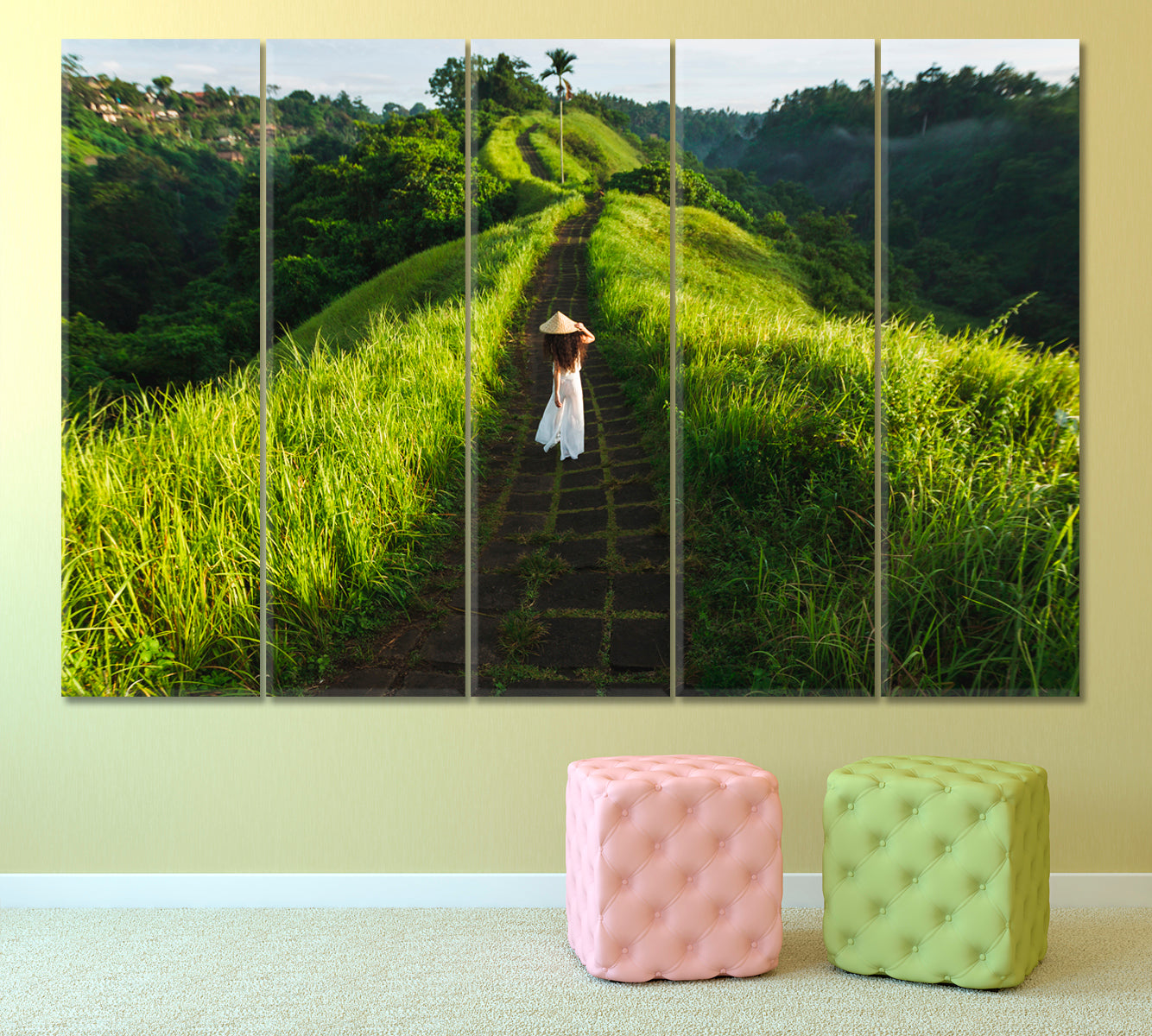 WAY OF ARTIST Beautiful Landscape Campuhan Ridge in Bali Ubud Nature Wall Canvas Print Artesty   