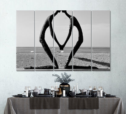 Abstract Architectural Forms People in Love Black and White Wall Art Print Artesty 5 panels 36" x 24" 