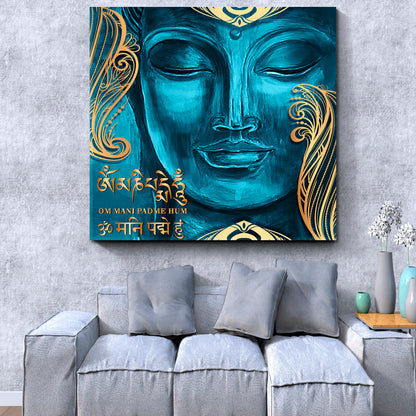 SECRET Buddha Source of Wisdom Vajrayana Buddhism Religious Modern Art Artesty 1 Panel 12"x12" 