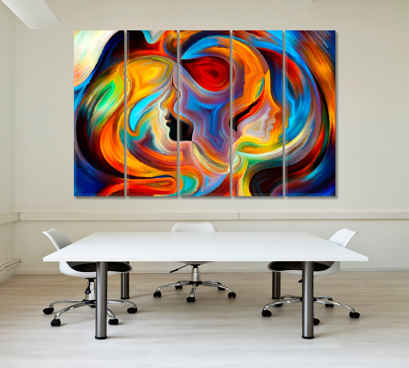 Beautiful Mind Consciousness Contemporary Art Artesty 5 panels 36" x 24" 