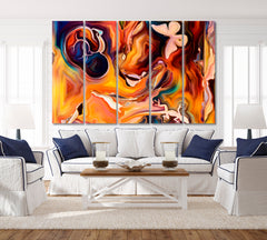 LIVES AND LIFE INSIDE A PAINTING Abstract Art Print Artesty 5 panels 36" x 24" 