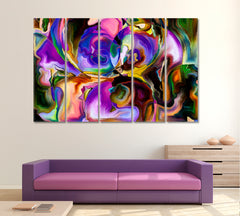 Shards of Paint Color Patterns and Shapes Abstract Art Print Artesty 5 panels 36" x 24" 