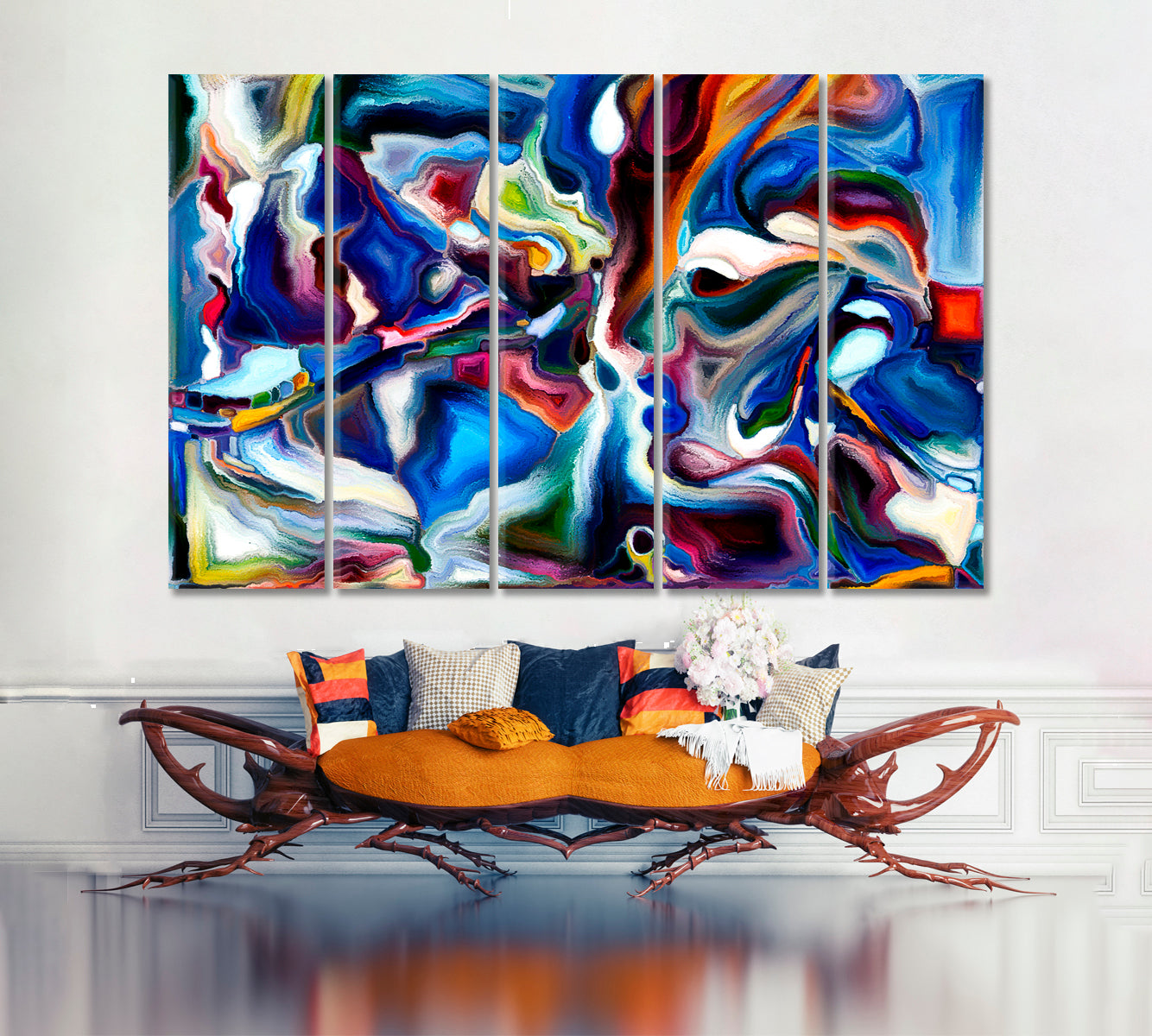 Life Inside a Painting Abstract Art Print Artesty 5 panels 36" x 24" 