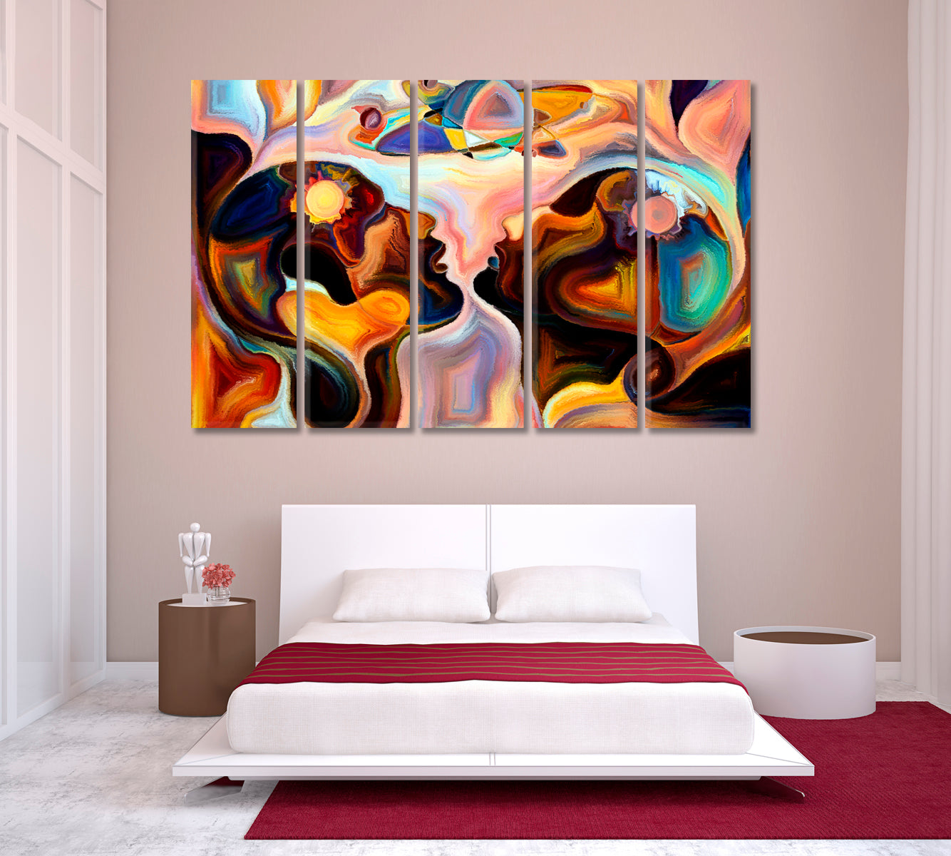 Mutual Unity of Universe Consciousness Art Artesty 5 panels 36" x 24" 