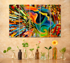 Creative Beautiful Abstract Abstract Art Print Artesty 5 panels 36" x 24" 