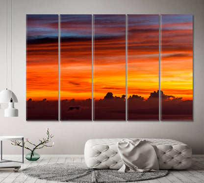 Colorful Sky Amazing Colorful Sunrise Top Agung Volcano Bali Multicolor Clouds Pattern Scenery Landscape Fine Art Print Artesty   