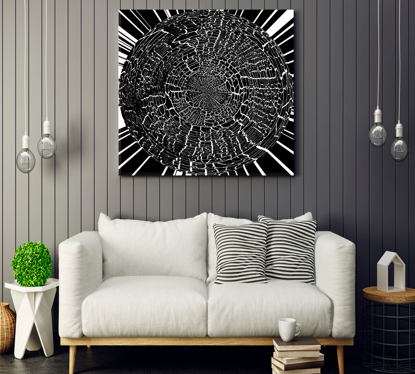 BLACK WHITE Futuristic Psychedelic Hypnotic Grunge Abstract Poster Contemporary Art Artesty   