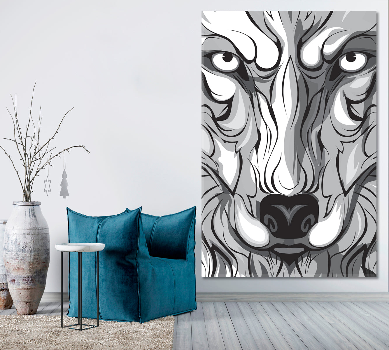 Wolf Wild Animal Symbol of Family Loyalty Mighty Home Protector - V Animals Canvas Print Artesty   