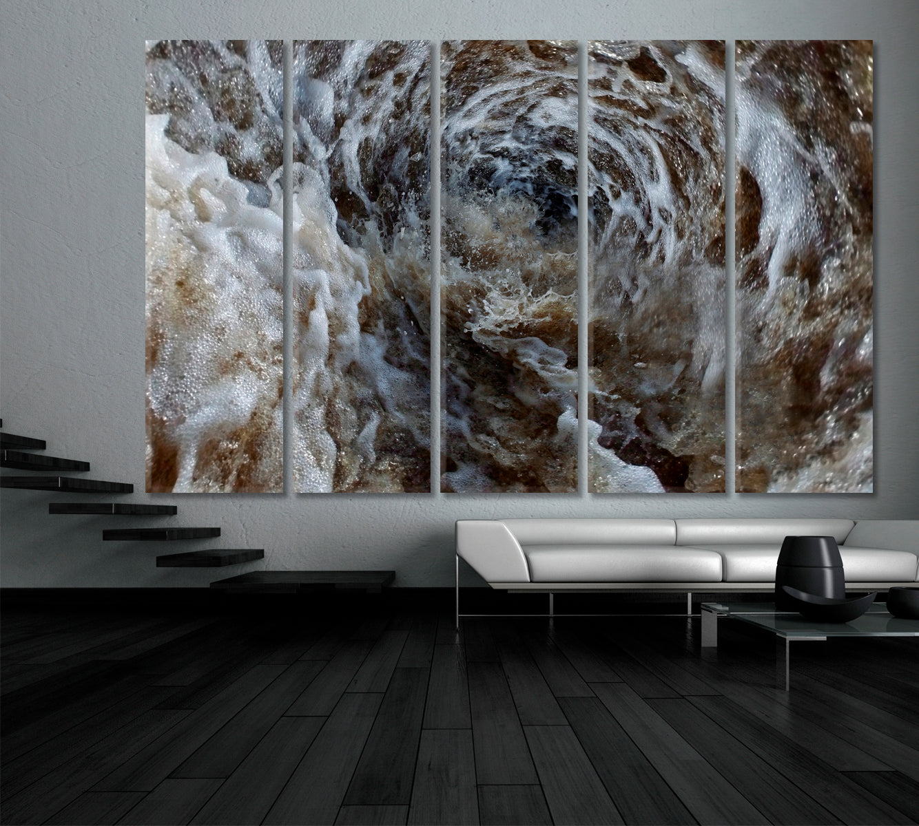 BULL'S EYE  Hurricane Storm Core Maelstrom Abstract Art Print Artesty 5 panels 36" x 24" 