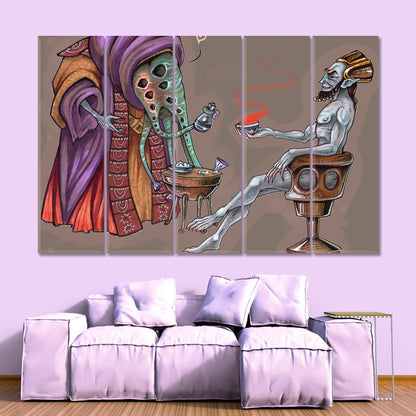 SPA BEAUTY SALON BAR CONCEPT Ancient Dagoth Brandy Abstract Spa, Zen Wall Canvas Art Artesty 5 panels 36" x 24" 