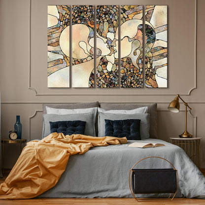 Multi Color Abstract Abstract Art Print Artesty 5 panels 36" x 24" 