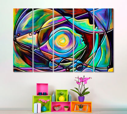 Double Ego Abstraction Abstract Art Print Artesty 5 panels 36" x 24" 