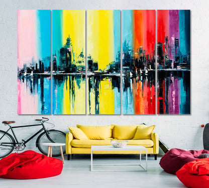 RAINBOW  Abstract Fantasy City Urban Contemporary Style Abstract Art Print Artesty   