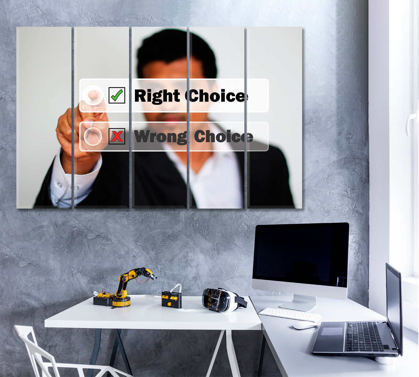 RIGHT CHOICE Business Concept Office Wall Art Canvas Print Artesty 5 panels 36" x 24" 