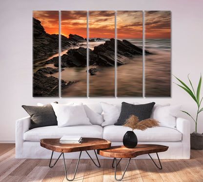 MORNING Colorful Sunrise Scenery Landscape Fine Art Print Artesty 5 panels 36" x 24" 