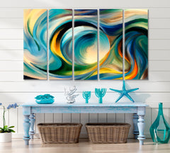 Modern Abstract Expressionism and Spirituality Abstract Art Print Artesty 5 panels 36" x 24" 