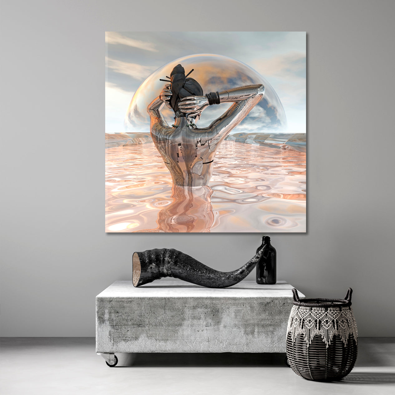 FANTASY Surreal | Source of Energy for Body and Soul Canvas Print - Square Panel Surreal Fantasy Large Art Print Décor Artesty   