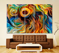 VIVID EYE CATCHER  Contemporary Abstraction Abstract Art Print Artesty 5 panels 36" x 24" 