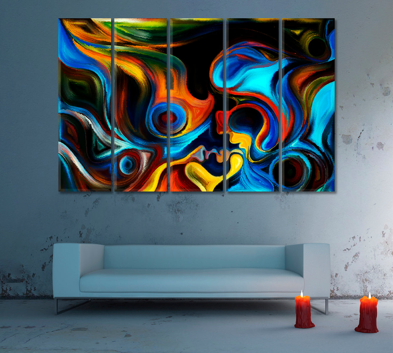 Welcome To Where Love Takes Flight Abstract Art Print Artesty 5 panels 36" x 24" 