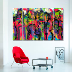 MEETING PEOPLE Modern Abstract Colorful Painting Abstract Art Print Artesty   