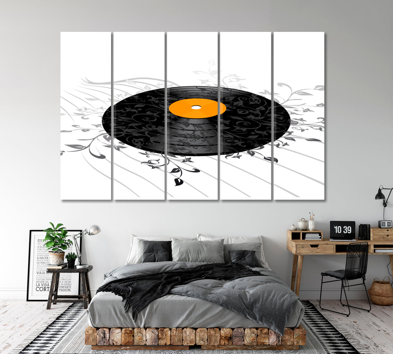 Vinyl Disc Record Music Art Music Wall Panels Artesty 5 panels 36" x 24" 