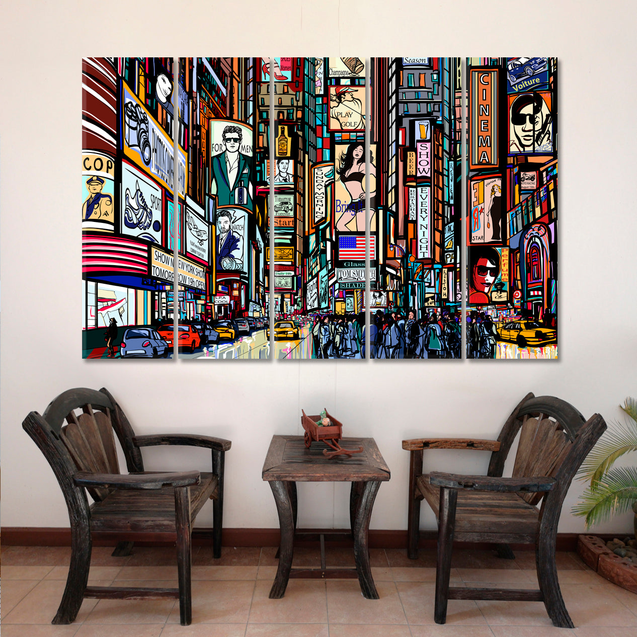 URBAN New York City Street Time Square Abstract Modern Style Abstract Art Print Artesty   