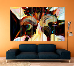 Contemporary Amazing Abstract Forms Design Canvas Print Consciousness Art Artesty 5 panels 36" x 24" 