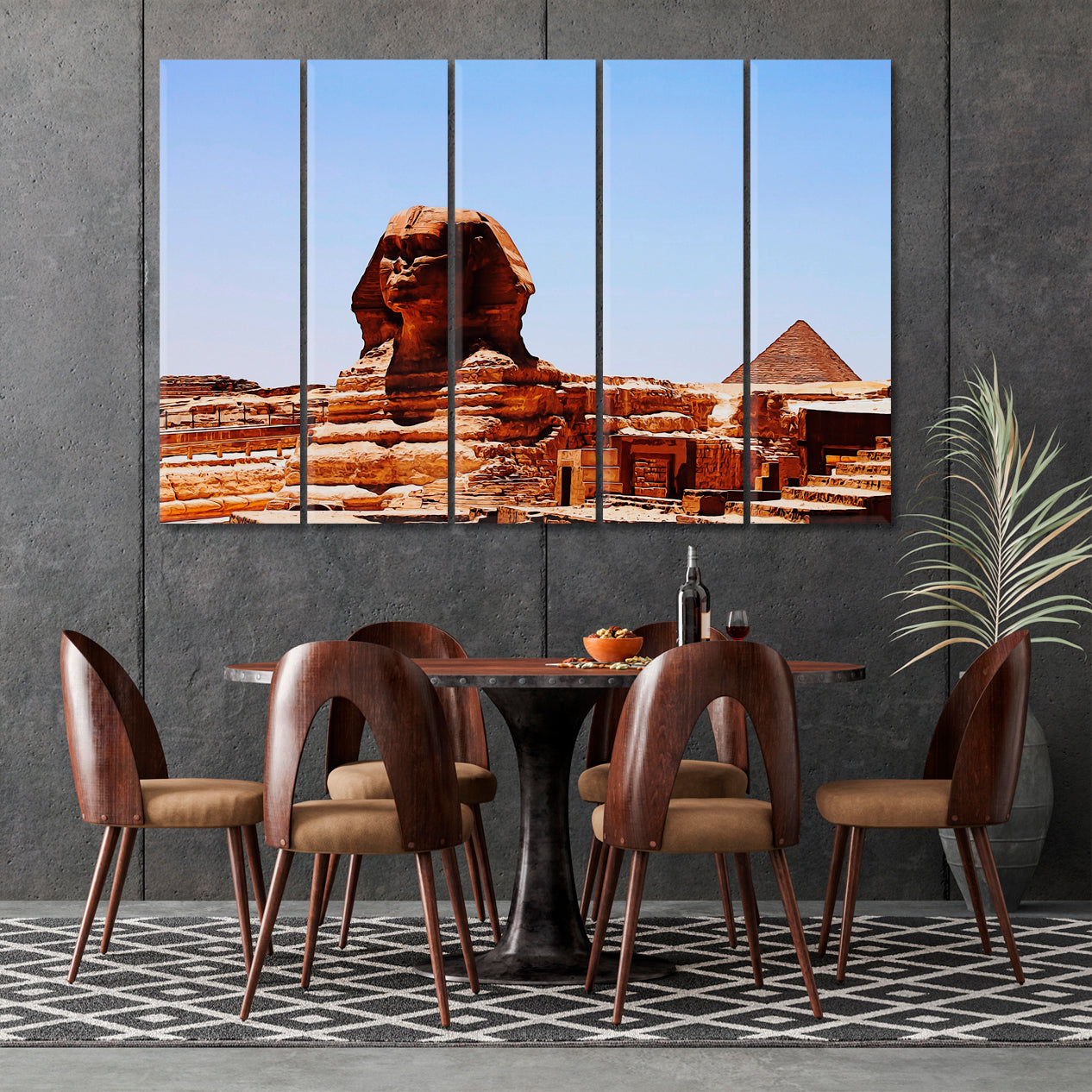 Great Sphinx of Giza Famous Landmarks Artwork Print Artesty 5 panels 36" x 24" 