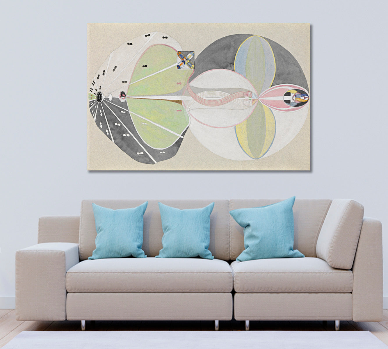 Abstract Geometric Art Incredible Soft Pastel Colors  Modern Canvas Print Abstract Art Print Artesty   