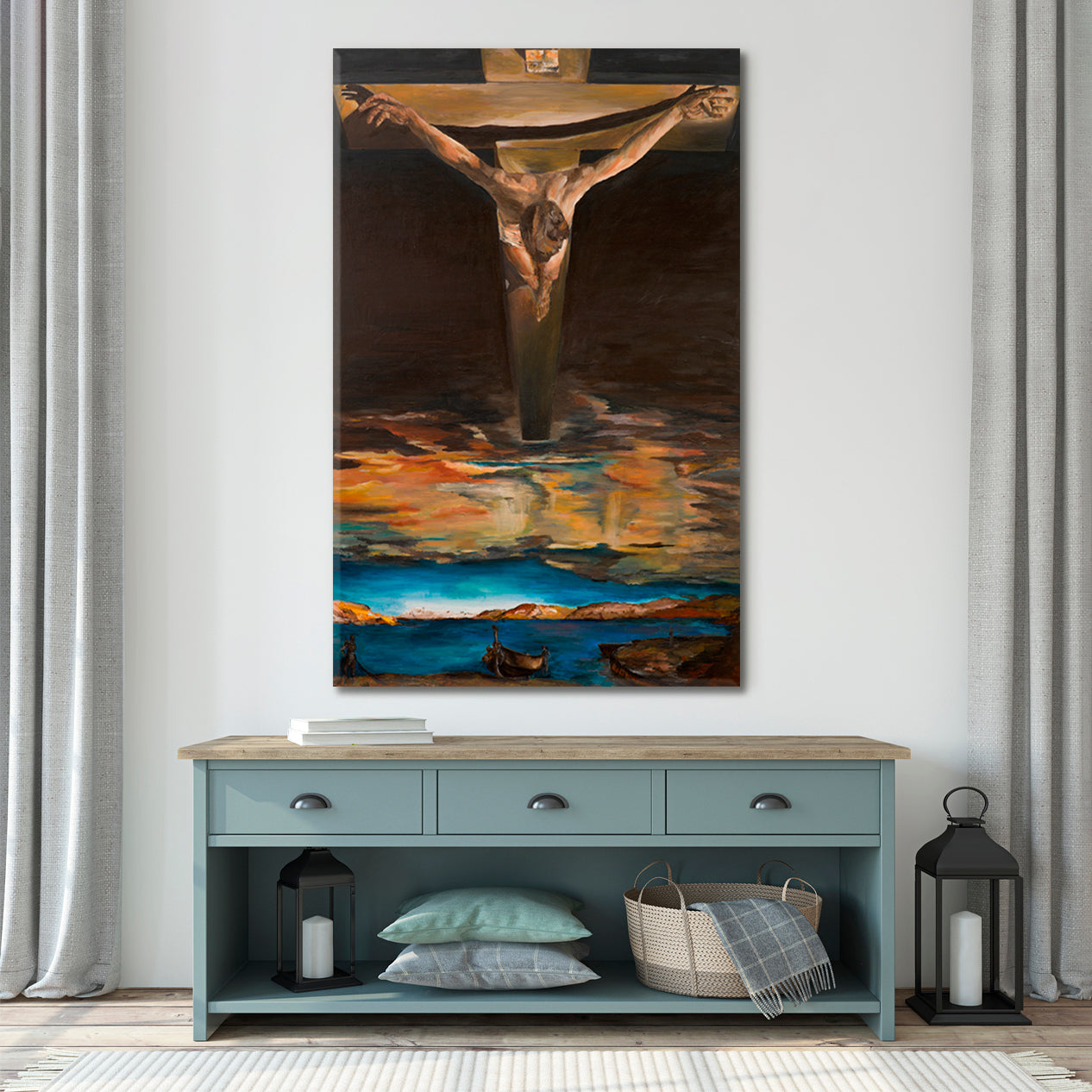 Jesus Christ Saint John of the Cross Inspired By Dali Religious Modern Art Artesty   