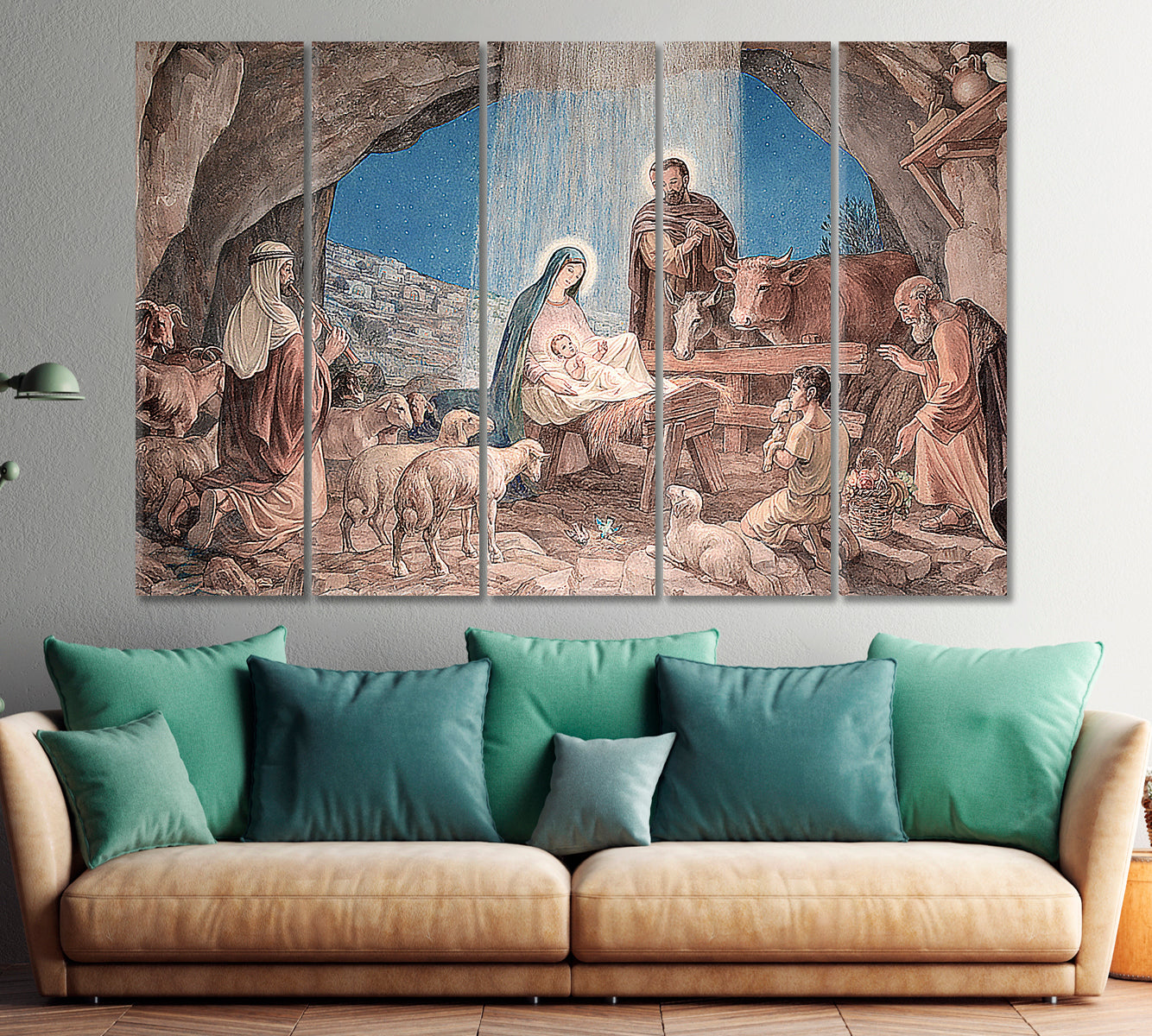 JESUS CHRIST Religious Religious Modern Art Artesty 5 panels 36" x 24" 