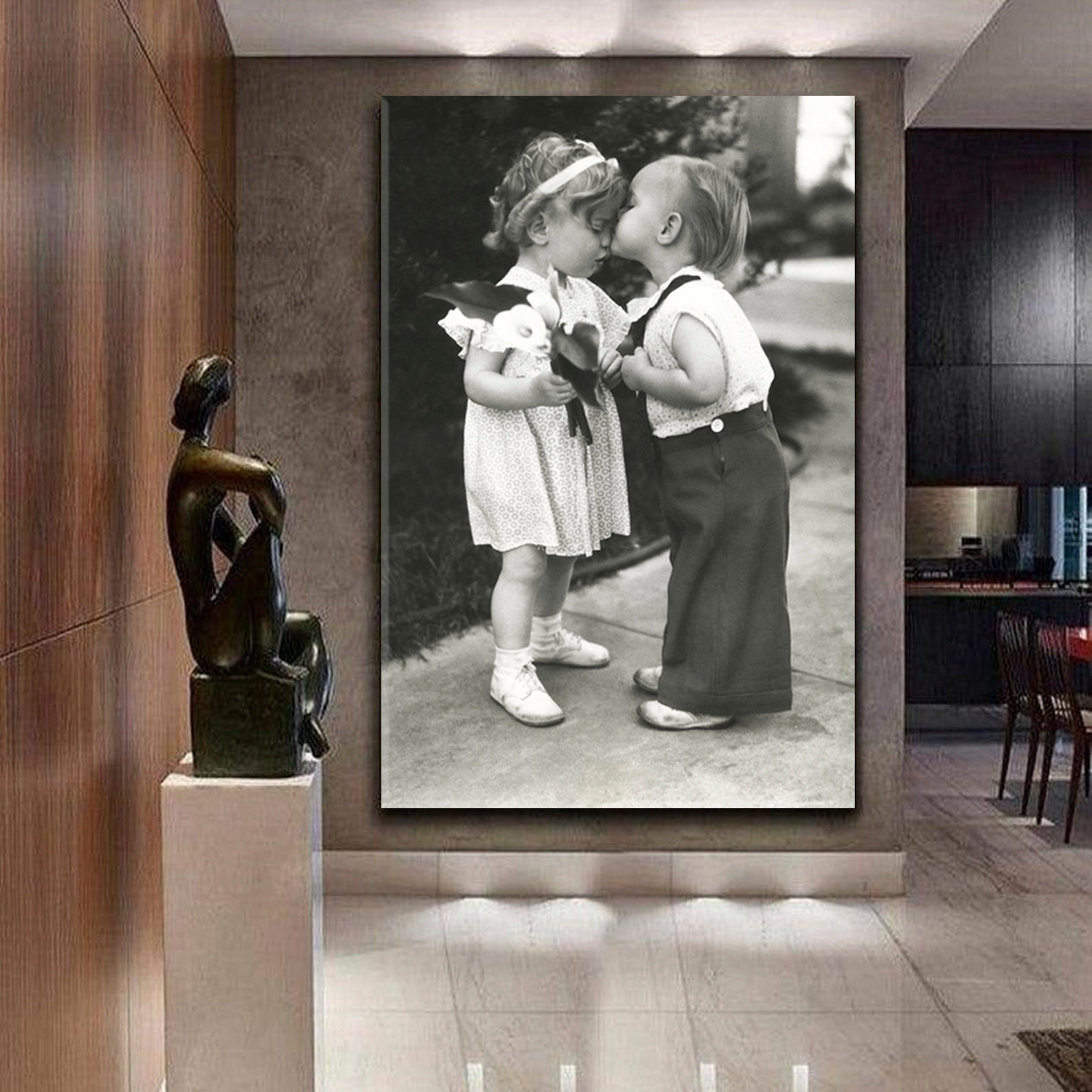 FIRST LOVE Adorable Kids Retro Vintage Vintage Affordable Canvas Print Artesty   