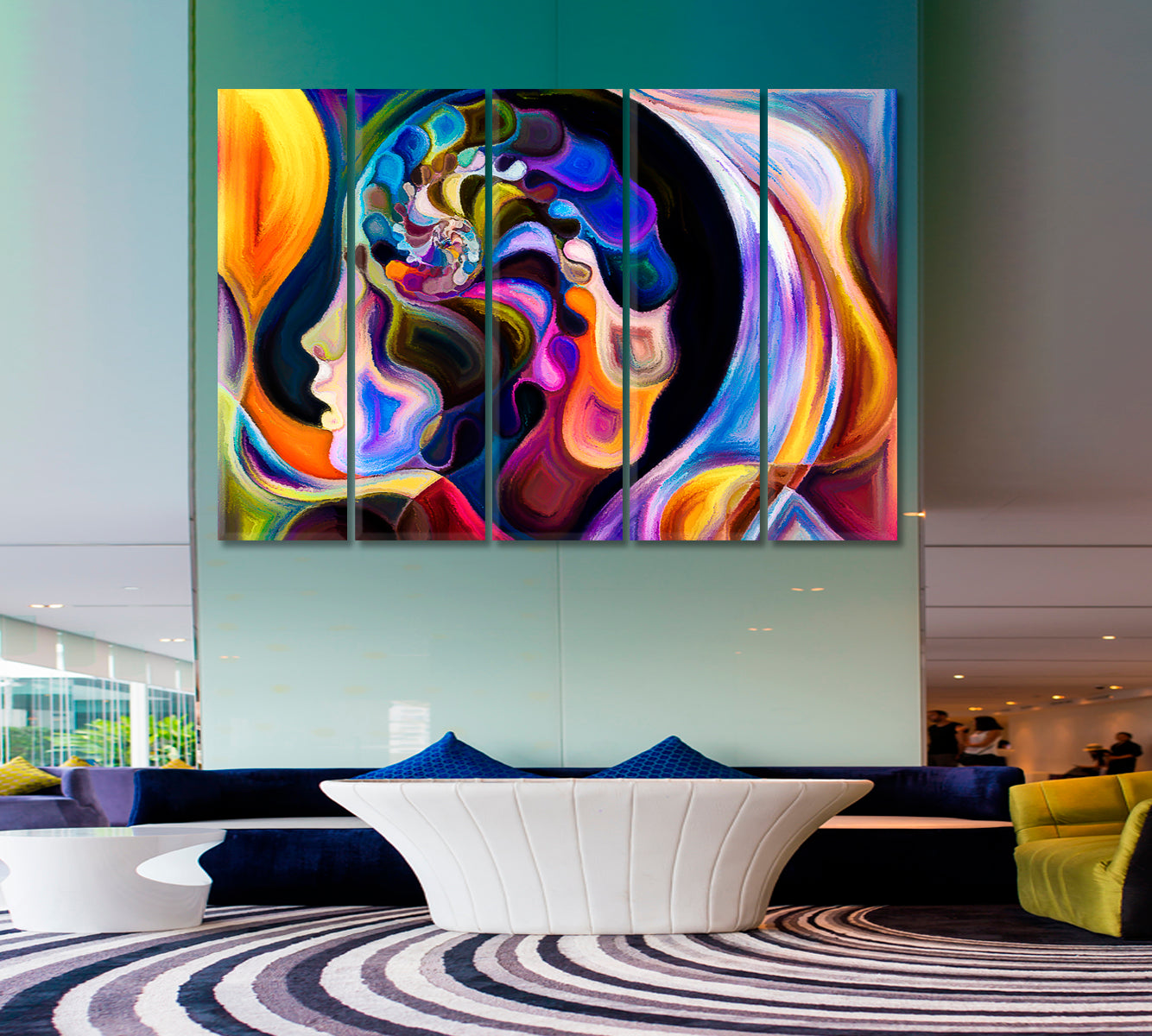 Life Forms In Mind Abstract Art Print Artesty 5 panels 36" x 24" 