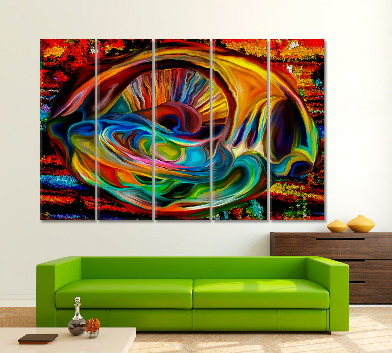 SHELL Abstract Art Forms and Nature Abstract Art Print Artesty 5 panels 36" x 24" 