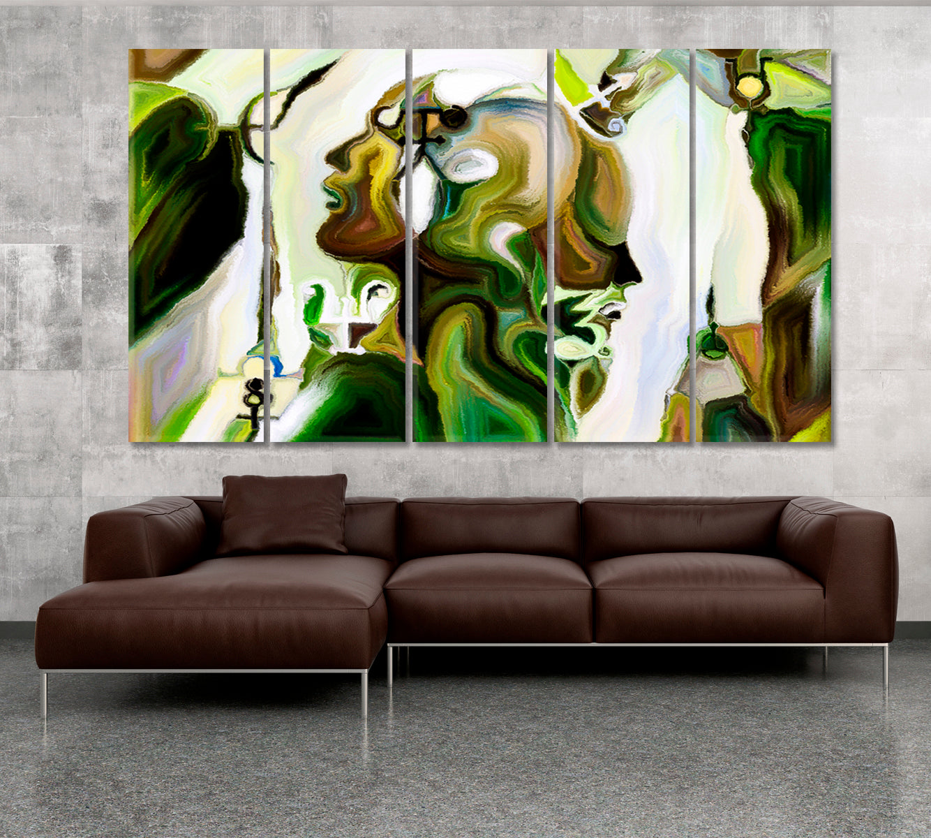 Mystic Knowledge Abstraction Consciousness Art Artesty 5 panels 36" x 24" 
