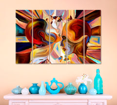 Behind Consciousness There Is Life Consciousness Art Artesty 5 panels 36" x 24" 