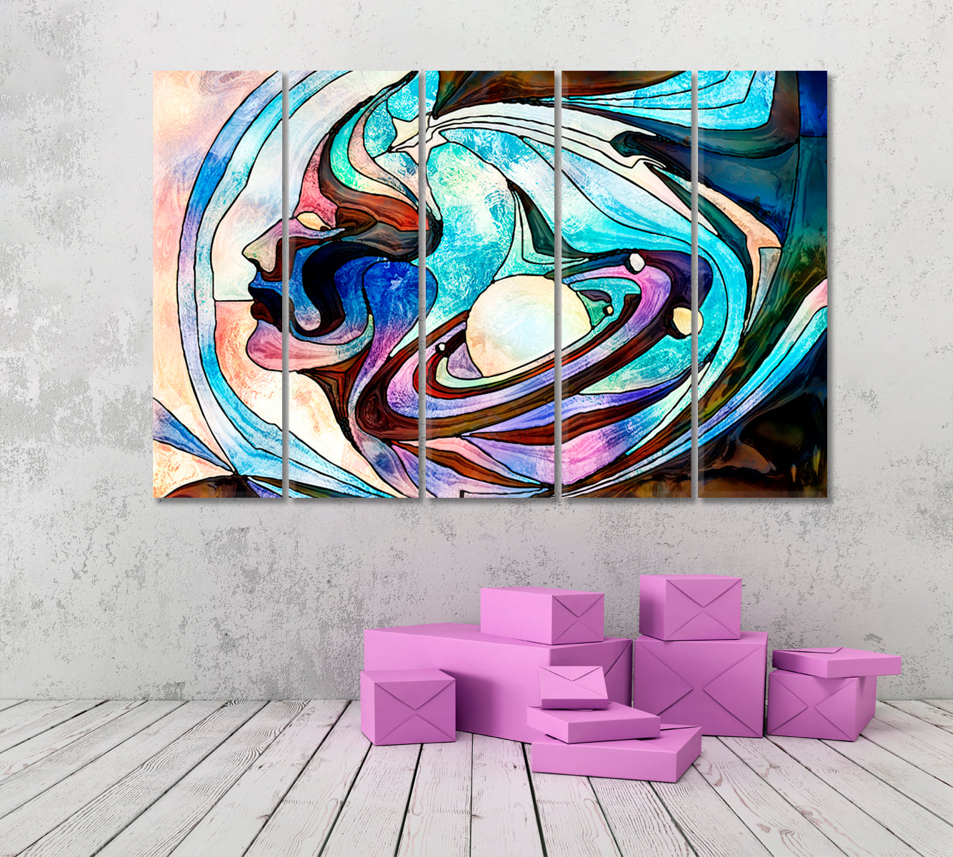 Colour Of The Universe Celestial Home Canvas Décor Artesty 5 panels 36" x 24" 