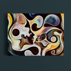 Multi Color Abstract Curves And Human Silhouettes Surreal Contemporary Art Artesty   